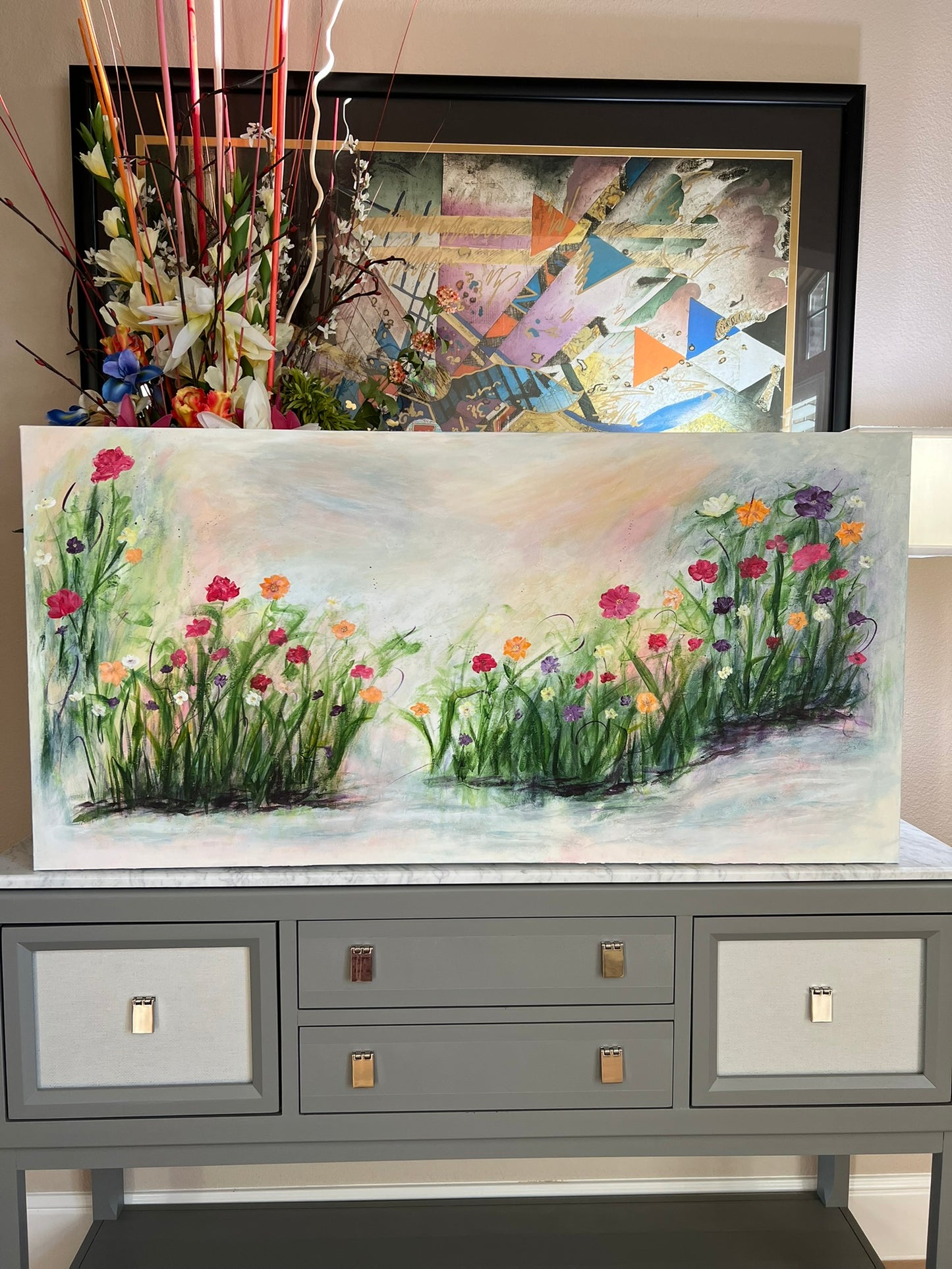 Flowers by the Pond (SOLD)