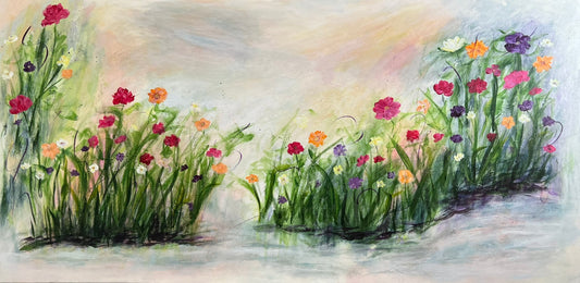 Flowers by the Pond (SOLD)